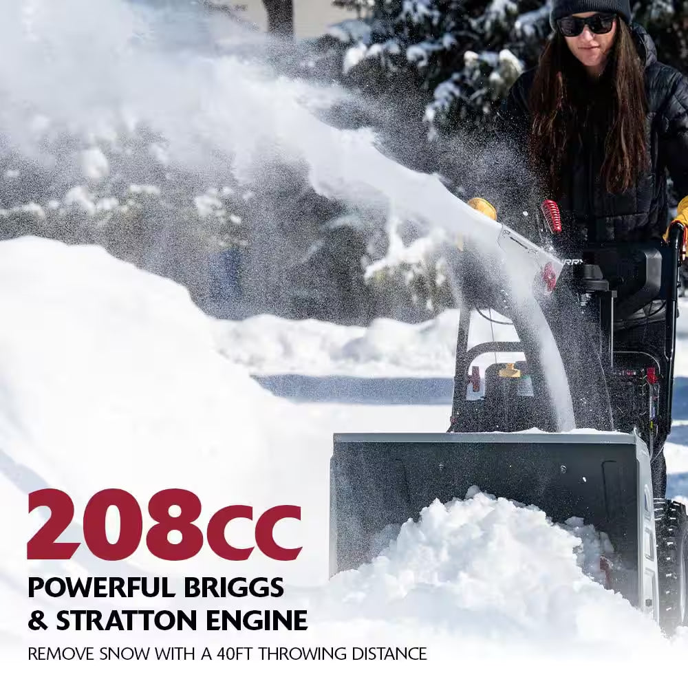 24 In. 208Cc Self-Propelled 2-Stage Gas Snow Blower with Electric Start